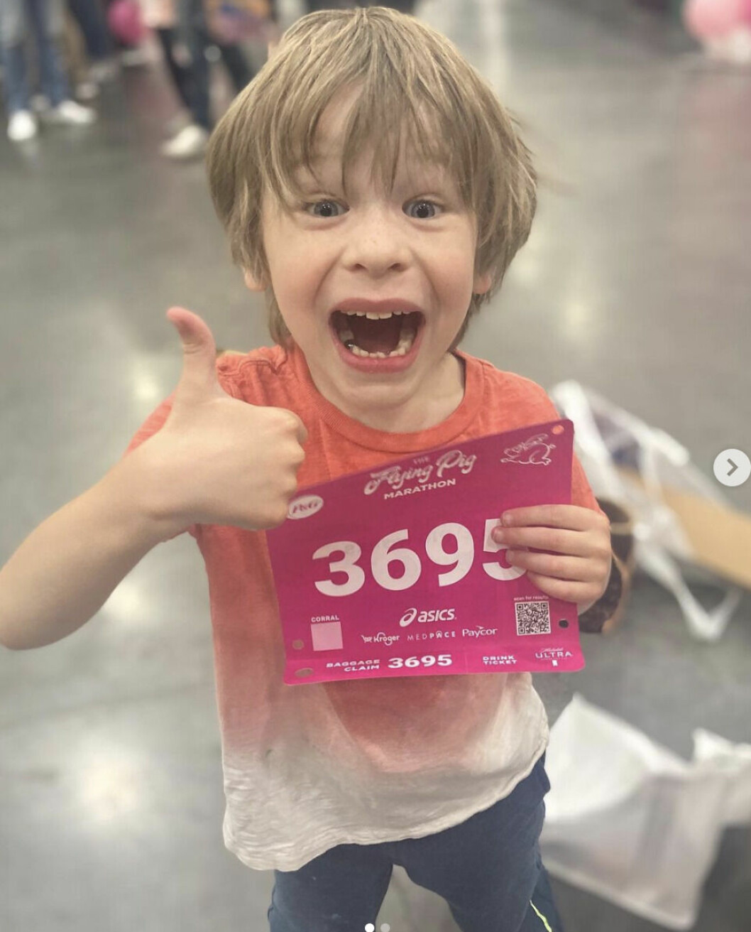 Ben och Kim Crawfords sexåriga pojke – som sprang ett helt marathon.