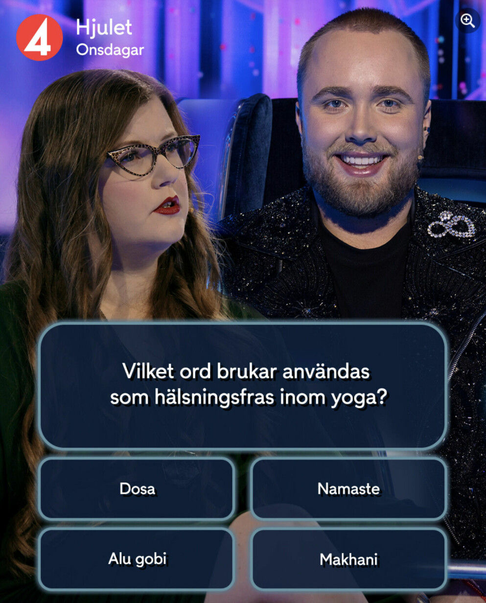 En fråga i programmet. FOTO: TV4/FACEBOOK