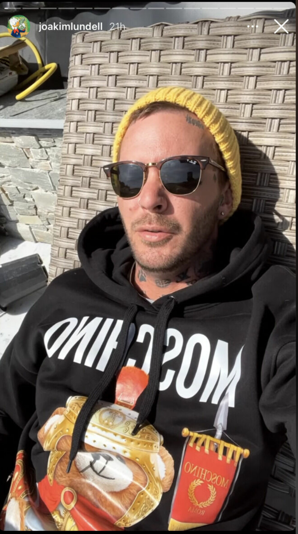Skärmdump från Joakims video. FOTO: INSTAGRAM