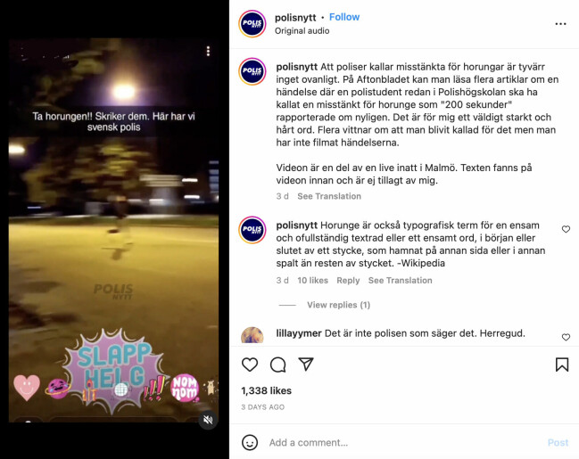 17-åringens pappa såg klippet på Aftonbladet och kände igen sin son. Nu har han upprättat en anmälan mot polismannen. Skärmdump av det virala klippet.