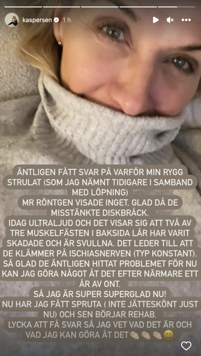 Screenshot Kristin Kaspersens Instagram. Kristin Kaspersen
