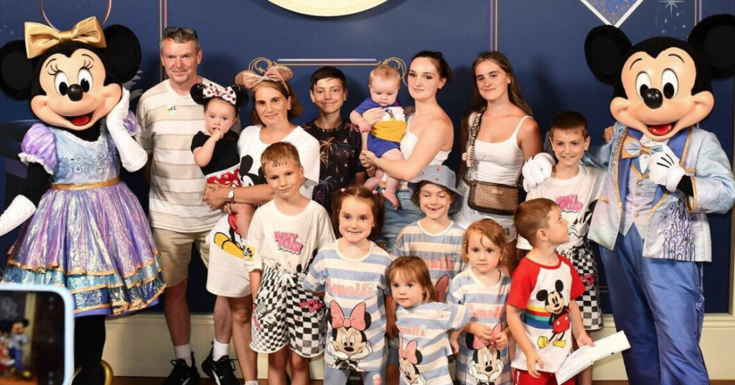 Familjen Radford på Disney Land.