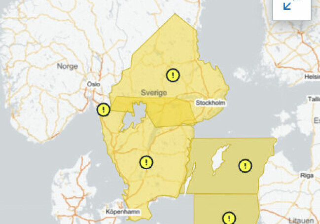 Områdena i Sverige som berörs.