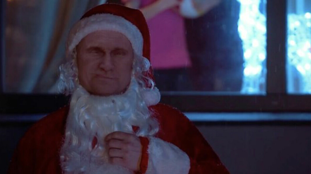 En tomte – som ska föreställa Putin.