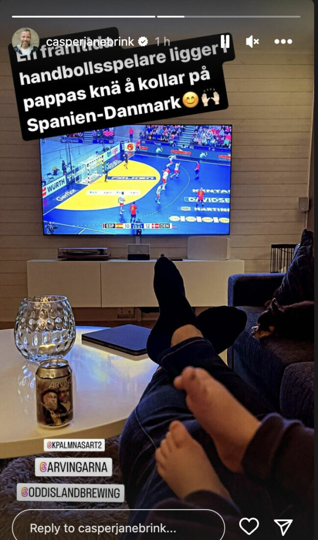 Screenshot Casper Janebrinks Instastory. Casper Janebrinks Instastory