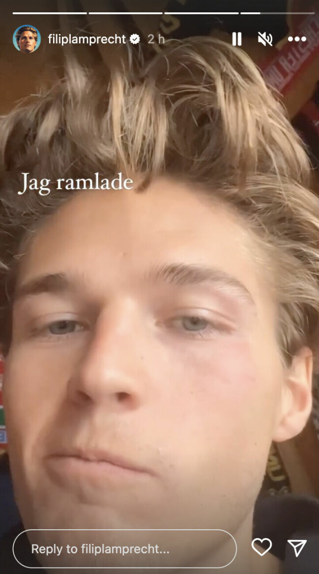 Screenshot Filip Lamprechts Instastory. Screenshot Filip Lamprechts Instastory