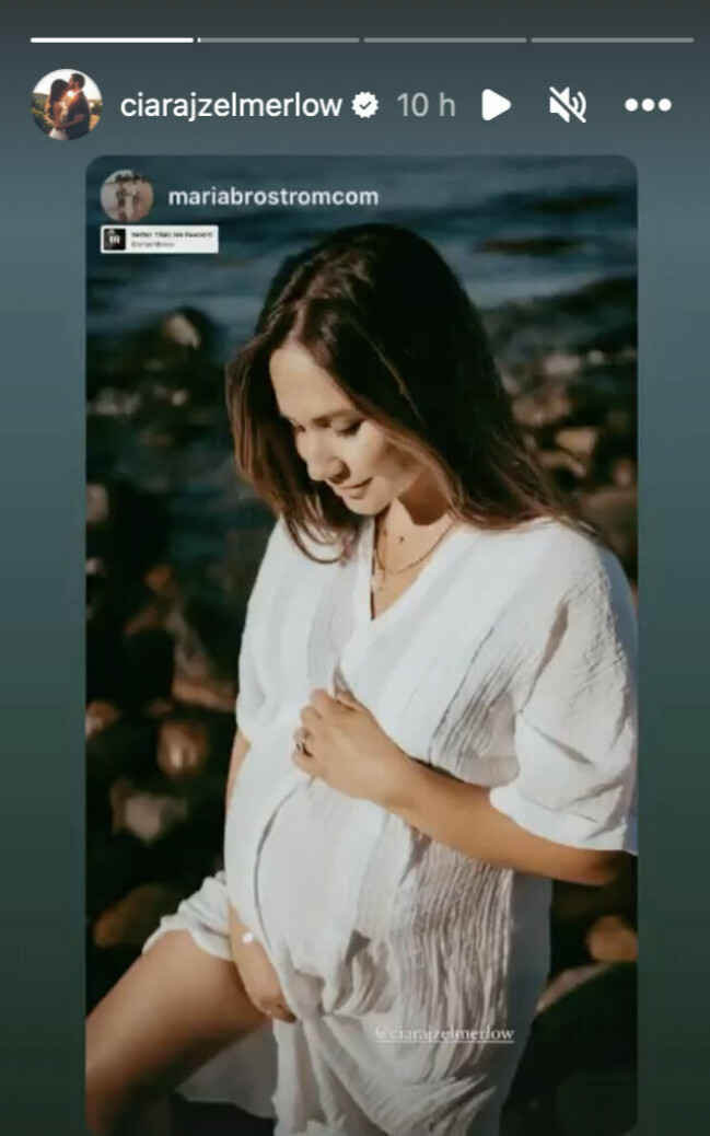 Ciara visar upp gravidmagen på Instagram-story