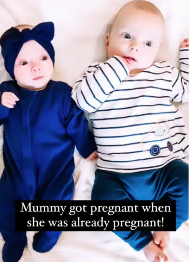 Man ser en tydlig skillnad i storlek mellan Noah och Rosalie. Rosalie och Noah ligger bredvid varandra.