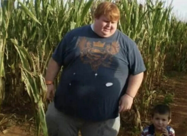 Casey King vägde 383 kilo när han var som tyngst. Casey King innan han gick ner i vikt.