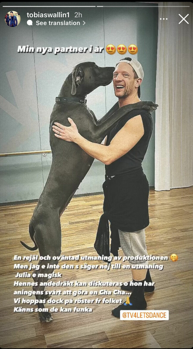 Tobias Wallin, bild från Instagram. Tobias Wallin, bild från Instagram.