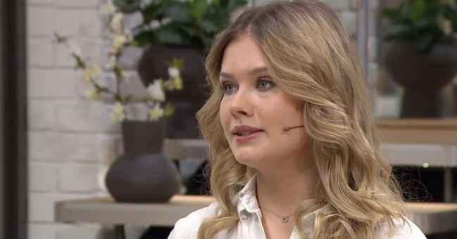 Vilda Bårman berättar om sitt tidigare tramadolmissbruk i Nyhetsmorgon i TV4. Vilda Bårman i Nyhetsmorgon i TV4.