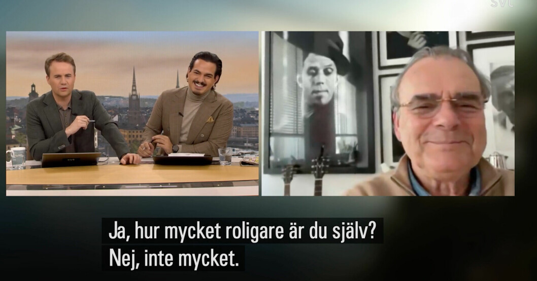 Steffo blir uppringd i Morgonstudion. Steffo i SVT.