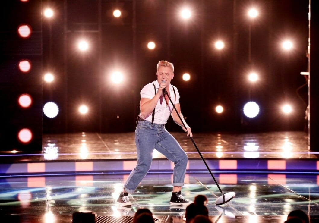 Gottfrid Krantz dansar på Idol-scenen