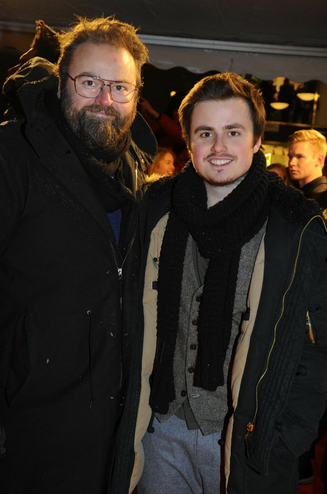 Adam Alsing tillsammans med sin son Sebastian Alsing.