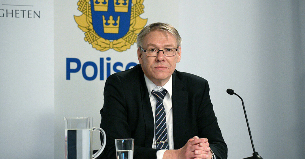Chefsåklagare Krister Petersson håller digital presträff om Palmeutredningen och att berätta att han kommit fram till att den så kallade Skandiamannen sköt Olof palme 28 februari 1986. Krister Petersson
