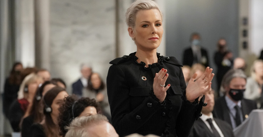 Gunhild Stordalen upptäckte sexmotivet på jultröjan efter att lillebrodern uppmärksammat henne. Gunhild Stordalen