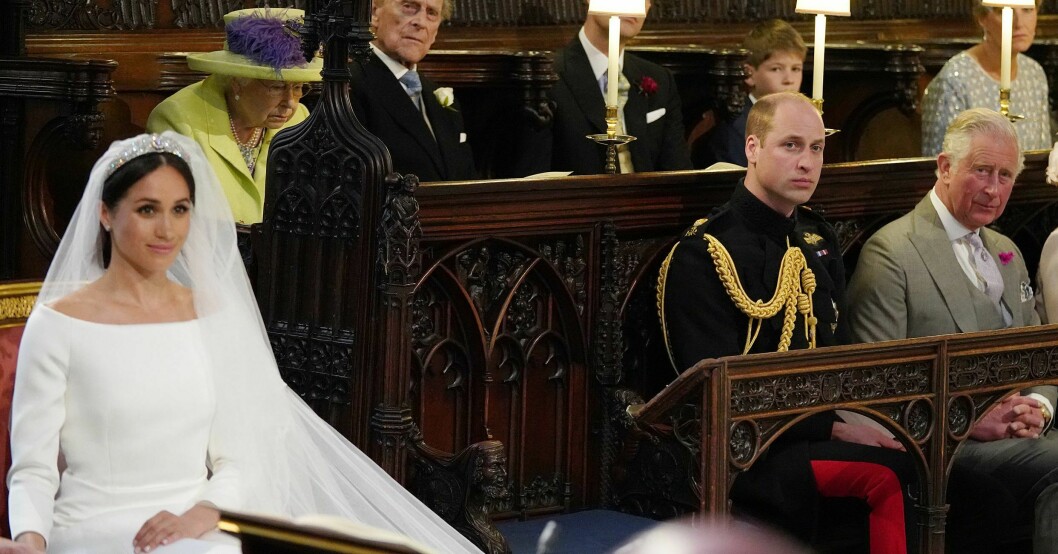 Drottning Elizabeth såg inte ut speciellt road ut under bröllopet. Meghan Markle och Drottning Elizabeth