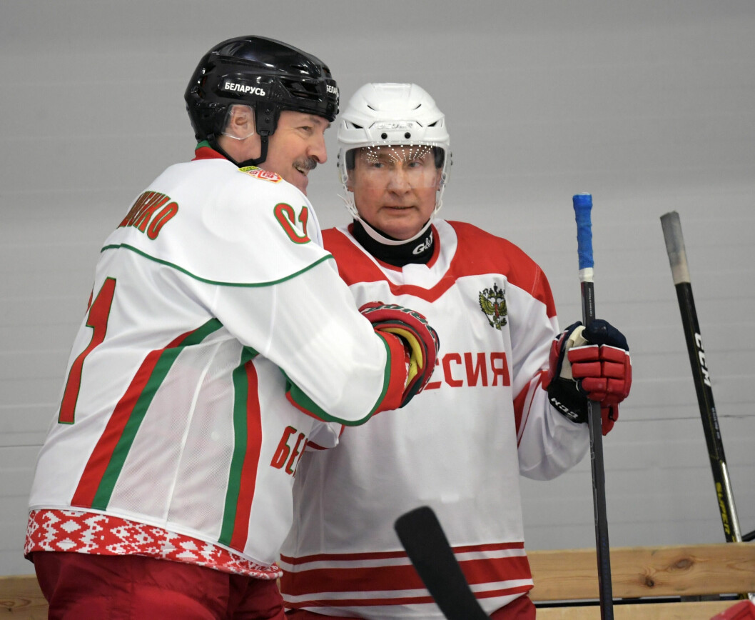 Vladimir Putin och polaren och presidenten över Belarus, Aleksandr Lukasjenko.