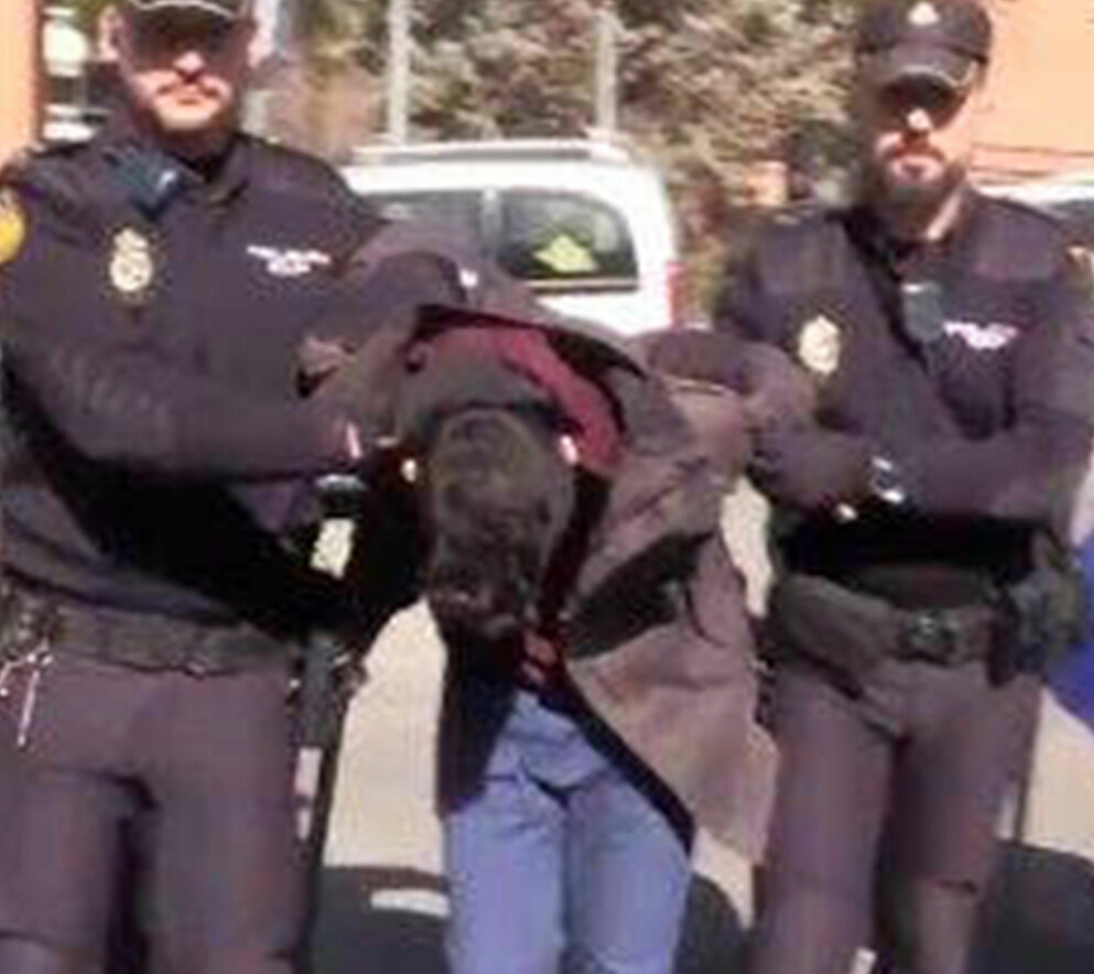 Alberto Sánchez Gómez greps av polis i februari 2019. Alberto Sánchez Gómez