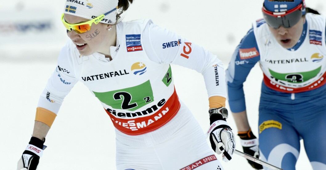 Emma Wikén vid skid-VM i Val di Fiemme, Italien Emma Wikén