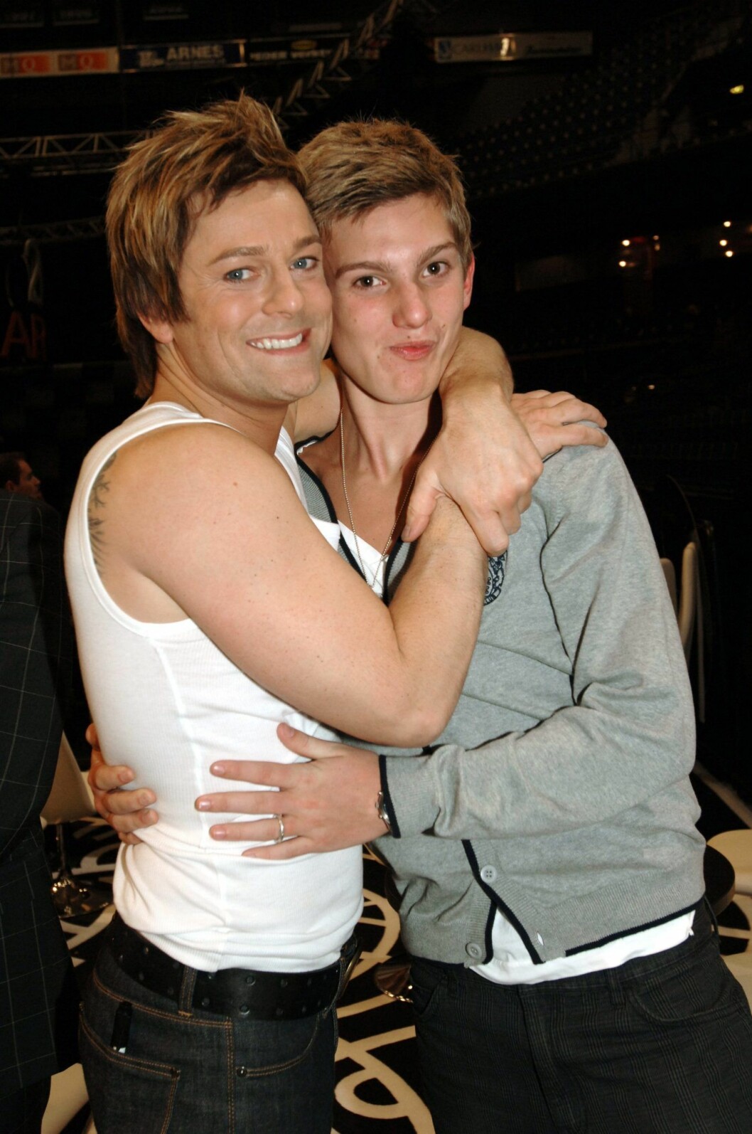 Niclas Wahlgren tillsammans med sonen Tim Wahlgren i samband med Melodifestivalen 2006. Niclas Wahlgren och Tim Wahlgren