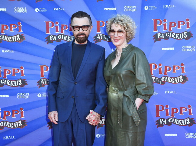 Björn Ulvaeus och Christina Sas under premiären av Pippi på Cirkus.