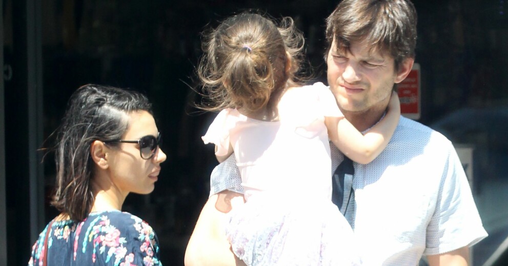 Mila och Ashton med dottern. Mila Kunis, Ashton Kutcher