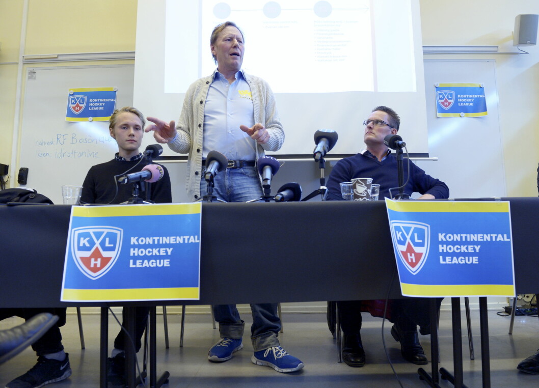 Leif R Carlsson under presskonferensen om KHL-projektet ”Crowns” 2016.