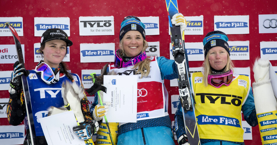 Anna Holmlund kom etta under världscupen i Ski Cross i Idre 2016. Anna Holmlund