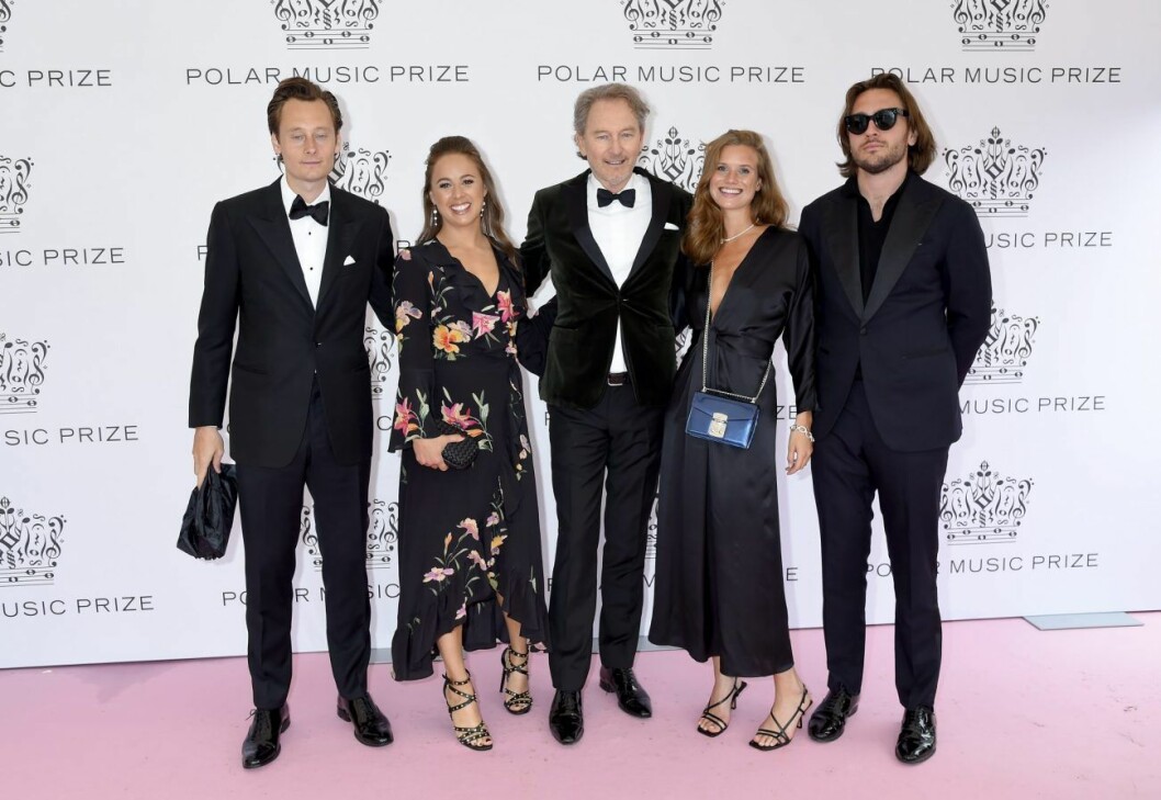 Från vänster: John Ledin, Alexandra Hamilton, Tomas Ledin, Theo Ledin med flickvän. Tomas Ledins söner