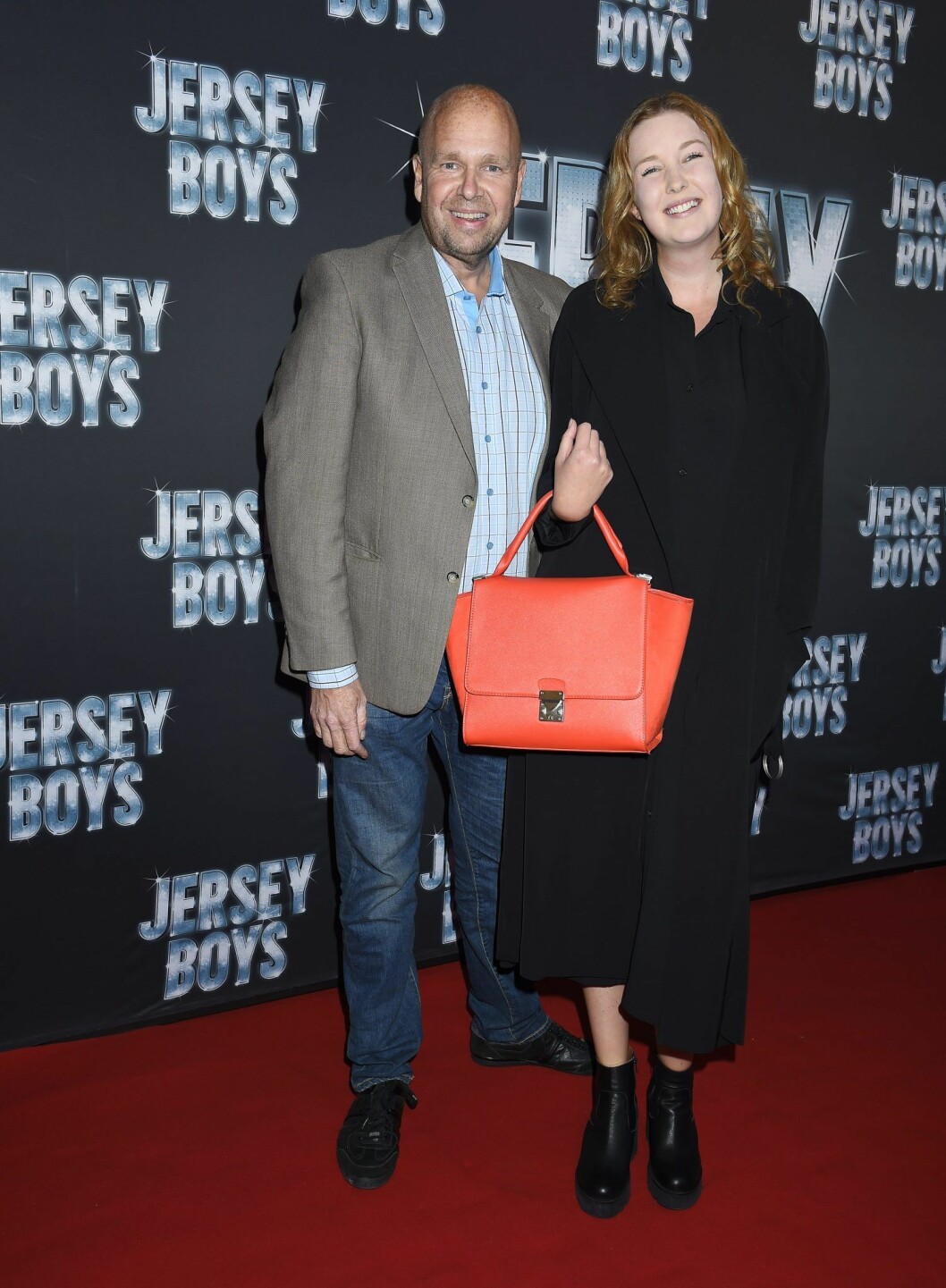 Lasse och dottern Mathilda på pemiär 2015. Foto: Karin Törnblom/TT Lasse och dottern Mathilda