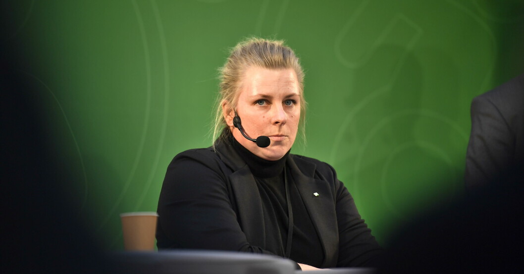 Maria Sjögren på onsdagens presskonferens när beskedet om elstödet gavs. Maria Sjögren, projektägare på Försäkringskassan.