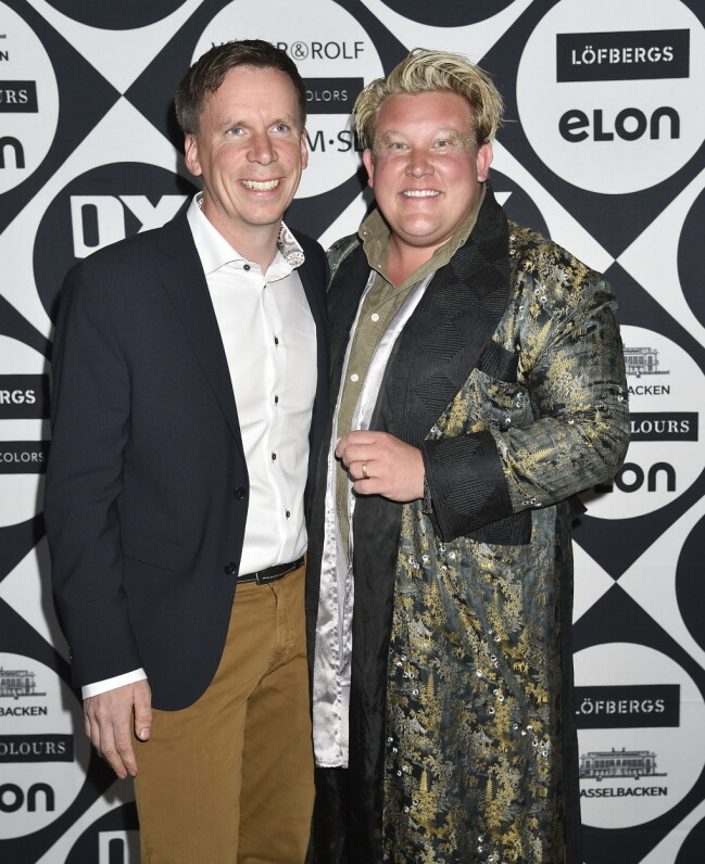 Karl Fredrik Gustafsson och Petter Kjellén på QX-galan på Cirkus i Stockholm. Foto: Karin Törnblom / TT Karl Fredrik Gustafsson och Petter Kjellén