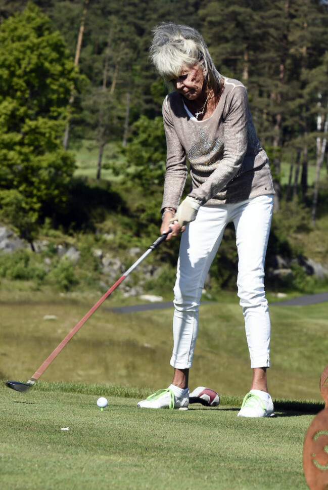 Golfen är en stor del av prinsessans liv. Foto: TT Prinsessan Birgitta