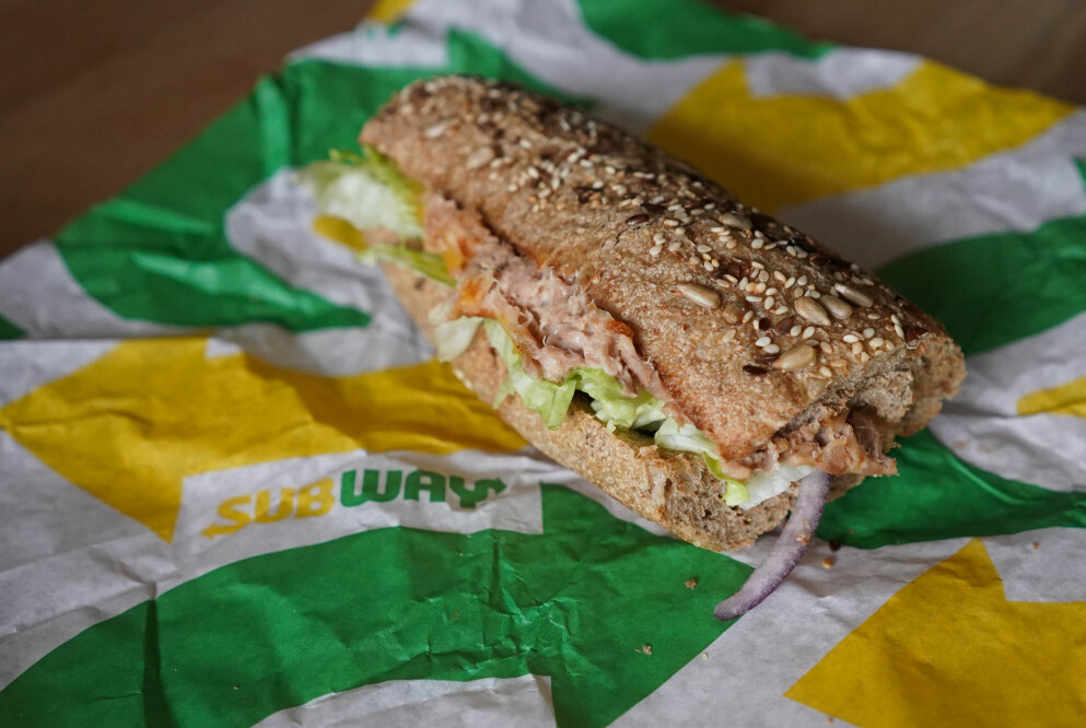 En tonfisk-smörgås från Subway.