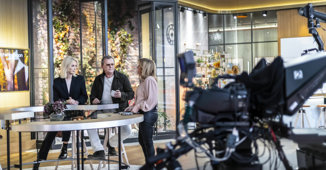 Tre välkända TV4-profiler. STEFFO TÖRNQUIST, JENNY STRÖMSTEDT, MALOU VON SIVERS