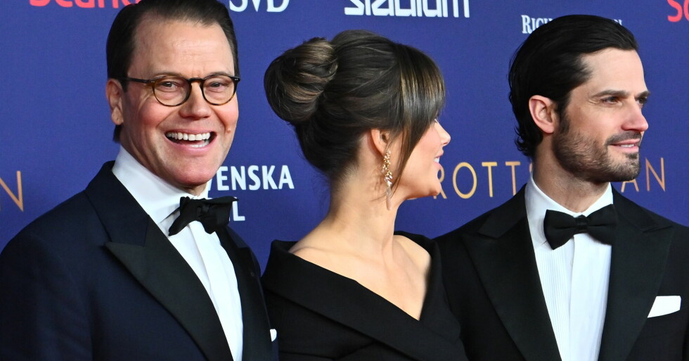 Prins Daniel, prinsessan Sofia och prins Carl Philip anländer på röda mattan till Idrottsgalan 2023 i Avicii Arena.
