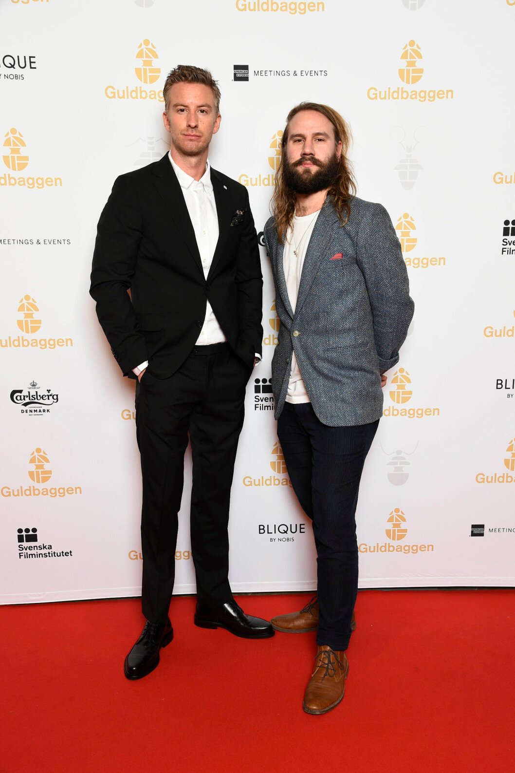 Filip Berg med Andreas Öhman på Guldbaggegalan 2020, Cirkus, Stockholm.