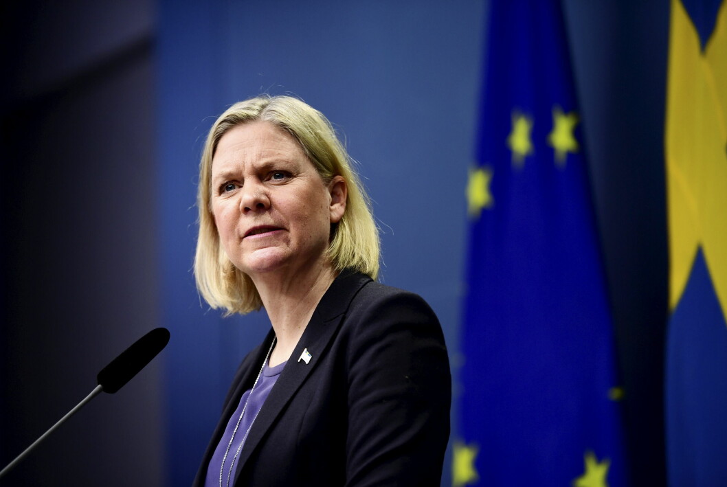 ”Sverige fördömer kraftfullt Rysslands agerande”, sa statsminister Magdalena Andersson till den samlade presskåren.
