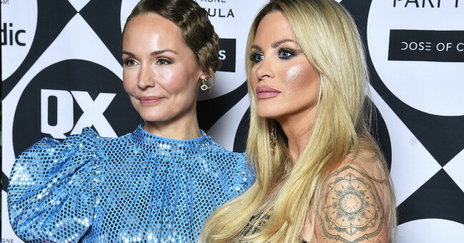 Carolina Gynning och Carina Berg på QX-galan på Cirkus i Stockholm 2023.