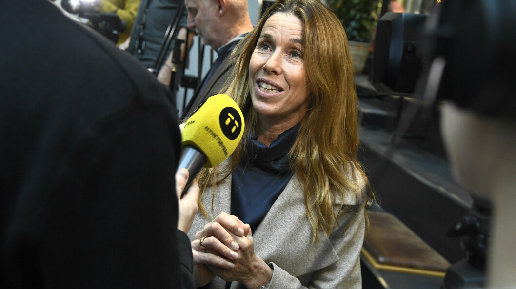<strong>Magdalena Forsberg stoppas från att resa till OS i Kina.</strong> Magdalena Forsberg under en intervju.