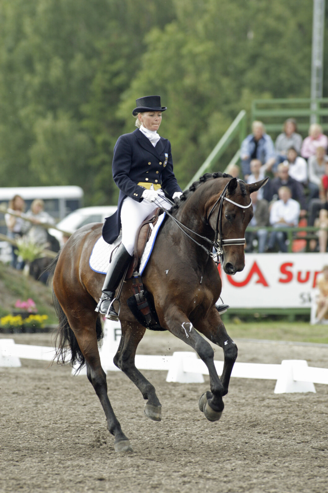 Gunilla Byström, vid Falsterbo Horse Show. Med hästen Quite a Miracle vann hon 7-årschampionatet för dressyrhästar, 2008.