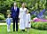 Prins Oscar, prins Daniel, kronprinsessan Victoria och prinsessan Estelle, i samband med firandet av Victoriadagen på Sollidens Slott på Öland 2020.
