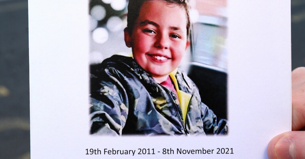 Jack Lis, 10, dog efter att ha blivit attackerad av hunden Beast. Jack Lis
