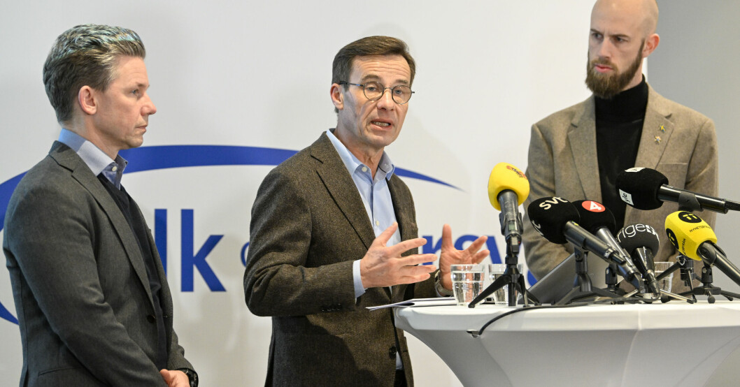 Pål Jonson (t.v.), Ulf Kristersson (mitten) och Carl-Oskar Bohlin (t.h.). Pål Jonson (t.v.), Ulf Kristersson (mitten) och Carl-Oskar Bohlin (t.h.).
