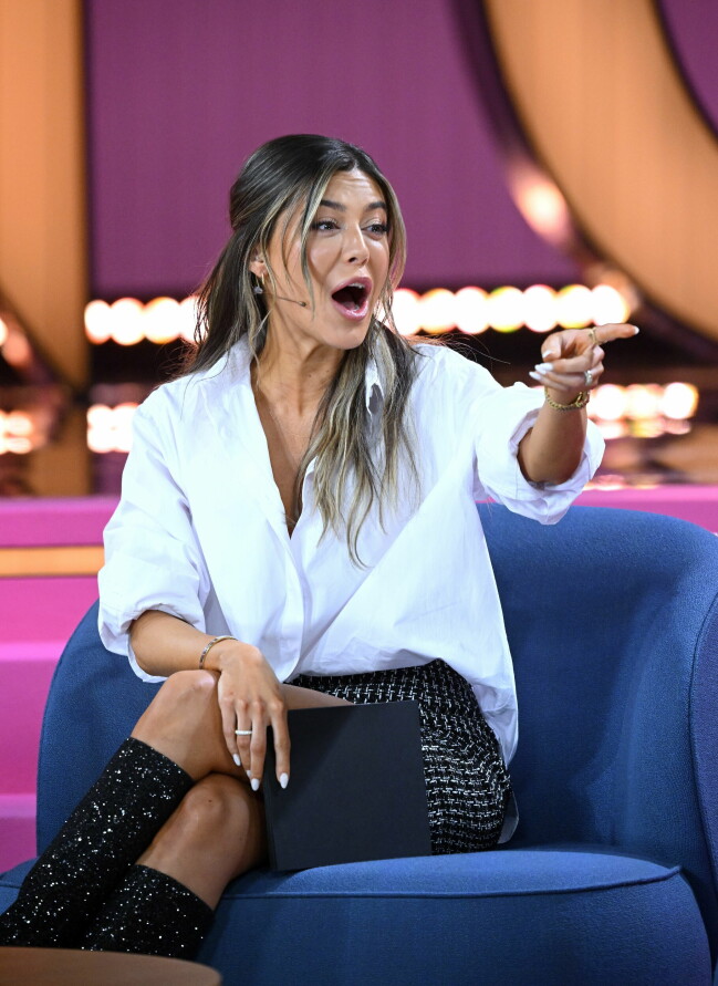 Bianca Ingrosso inspelning av avsnitt 14 av talkshow <span class=" italic" data-lab-italic_desktop="italic">Bianca</span>. Bianca Ingrosso