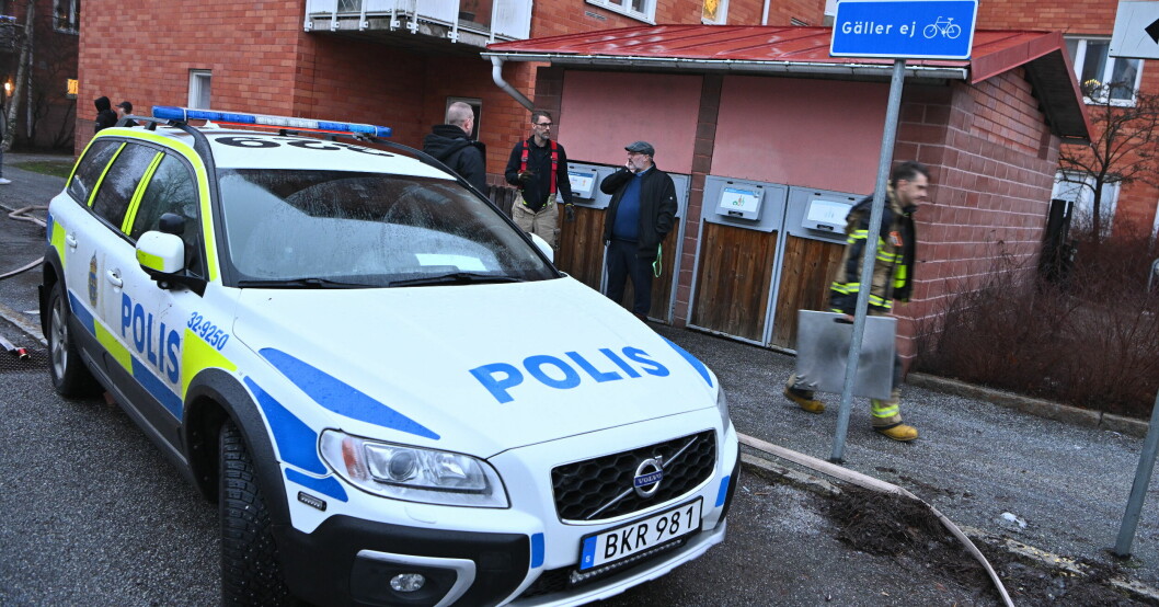 Området i Bagarmossen där den andra explosionen skedde. Området i Bagarmossen där den andra explosionen skedde.
