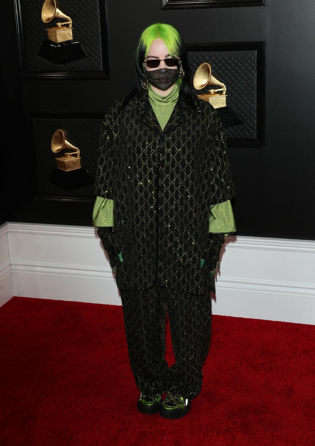 18-åriga stjärnskottet Billie Eilish var grön och skön i Gucci. 18-åriga stjärnskottet Billie Eilish var grön och skön i Gucci.