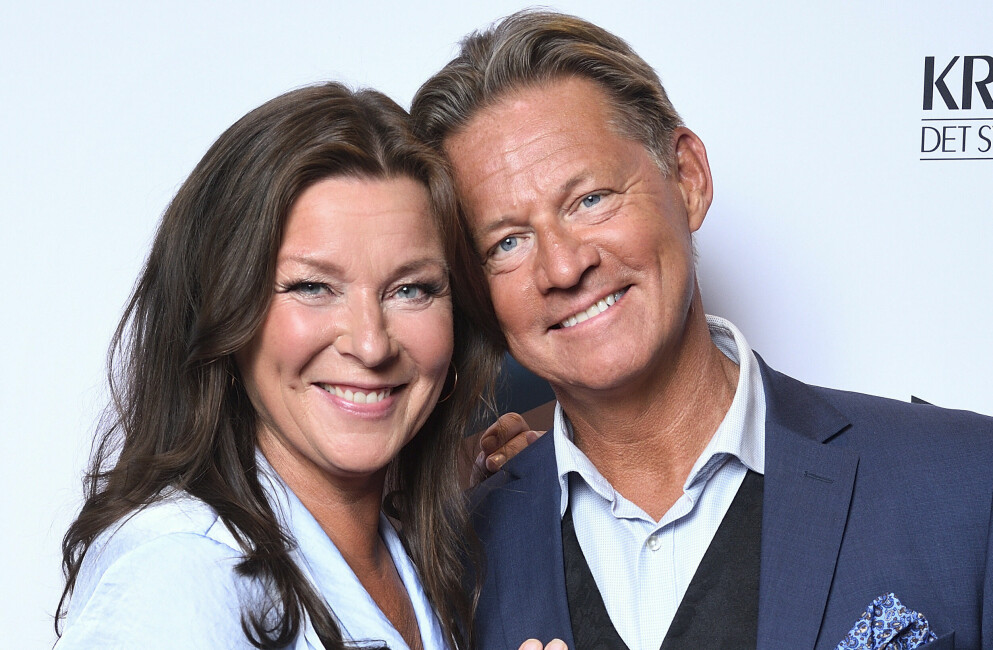 Lotta Engberg och Mikael Sandström på vimmel under Kristallen 2020, Vasateatern, Stockholm, 2020. Lotta och Mikael