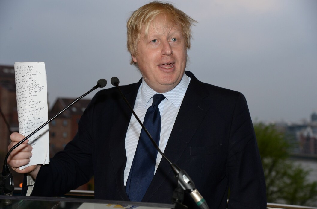 Boris Johnson, då borgmästare i London, välkomnar USA:s ambassad till det nybyggda området i Nine Elms. Boris Johnson var borgmästare i London 2008 till 2016. Här välkomnar han USA:s ambassad till det nybyggda området.
